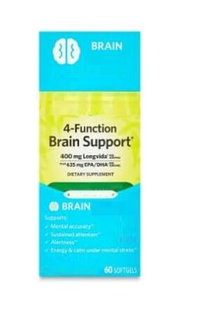 Frasco de suplemento cognitivo de 4 funciones