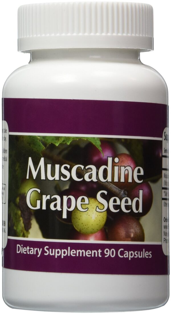 Version 1.0.0 Frasco de semillas de uva muscadine 90 cápsulas 600 mg