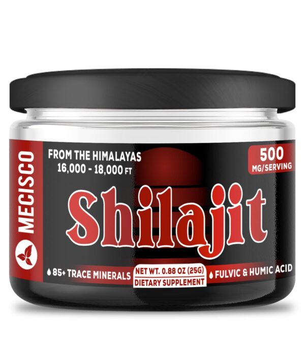 Frasco Shilajit Mecisco con etiqueta