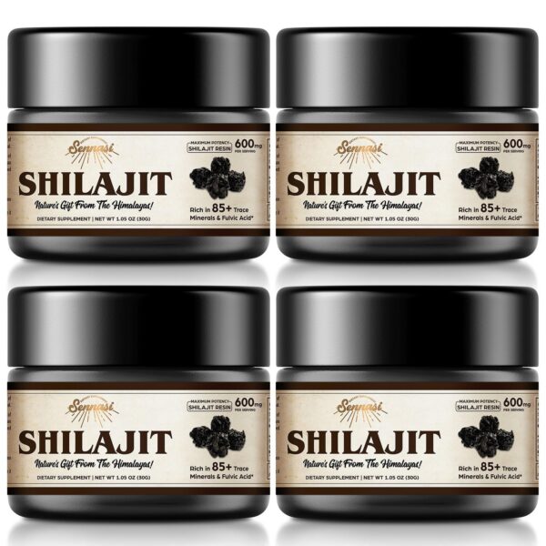 Frasco de shilajit Sennasi 600 mg
