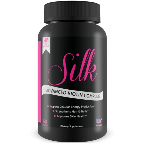 Frasco Silk Advanced Biotin Complex para cabello y uñas saludables