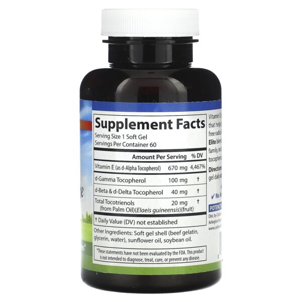 Frasco y softgels Carlson Vitamina E Natural 1000 IU