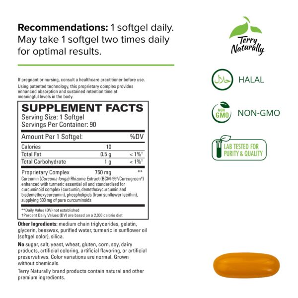 Frasco de softgels de curcumina CuraMed