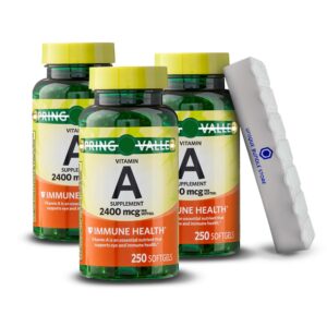 Frasco de softgels de vitamina A 2400mcg de Spring Valley