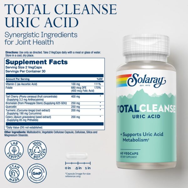 Frasco de Solaray Total Cleanse para salud articular y detox