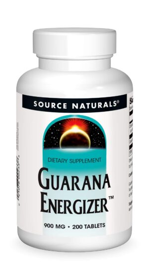 Frasco de Source Naturals Guaraná 900 mg 200 tabletas