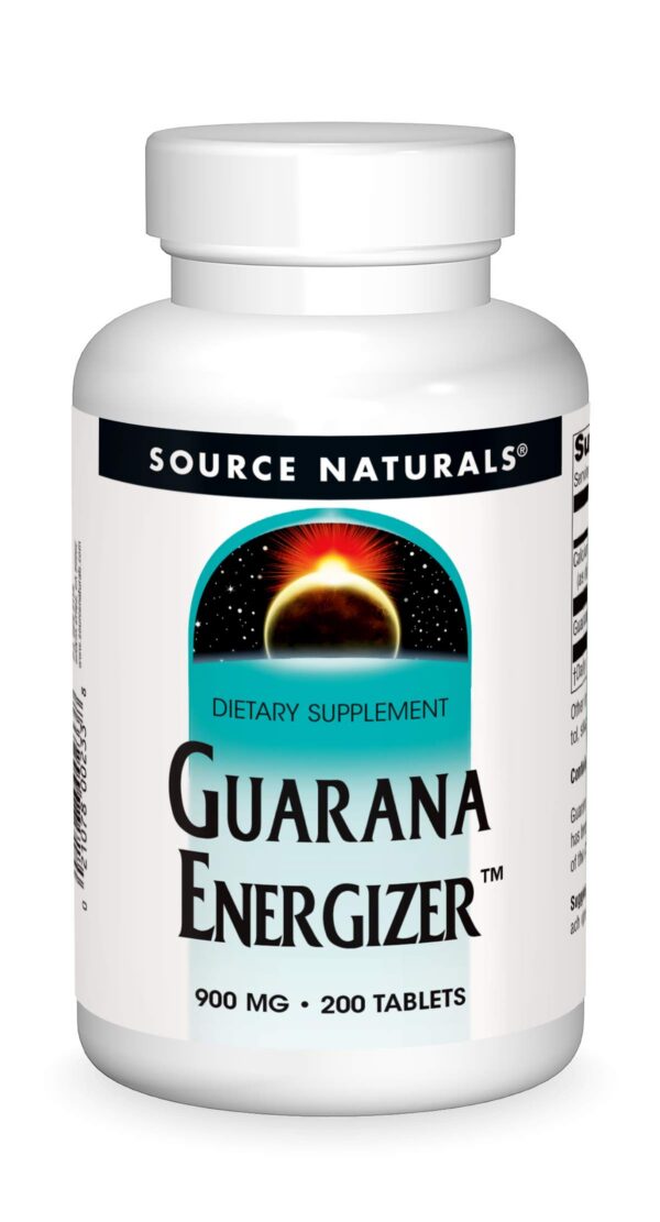 Frasco de Source Naturals Guaraná 900 mg 200 tabletas