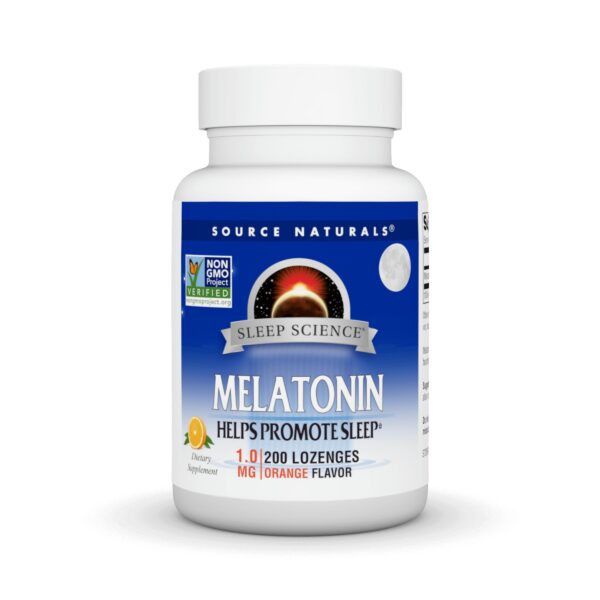 Frasco Source Naturals Melatonina 1 mg 200 pastillas masticables