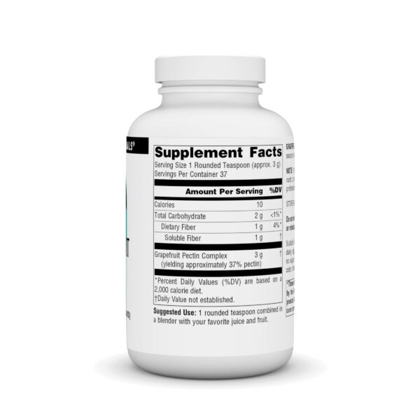 Frasco Source Naturals Pectina de toronja detalle etiqueta