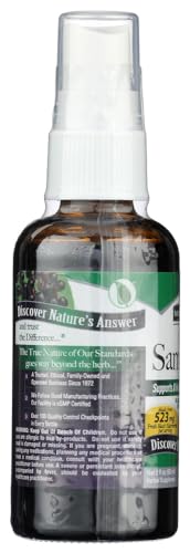 Etiqueta spray saúco Sambucus Nature's Answer para sistema inmune