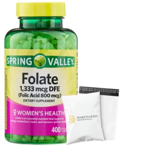 Frasco Spring Valley suplemento folato 400 tabletas