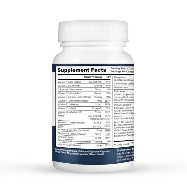 Frasco Super Naturals multivitamínico y energizante para hombres