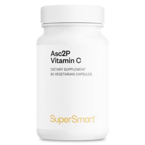 Frasco de Supersmart Asc2P vitamina c 60 cápsulas vegetarianas