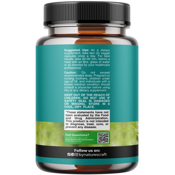 Frasco suplemento desintoxicación hígado Natures Craft 90 cápsulas