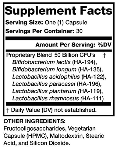 Frasco suplemento Olympian Labs prebiótico y probiótico