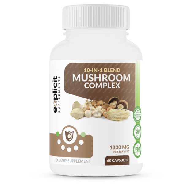 Frasco de suplemento de 10 hongos eXplicit Supplements