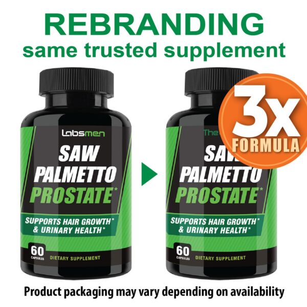 Frasco de suplemento 1235mg Saw Palmetto para hombres
