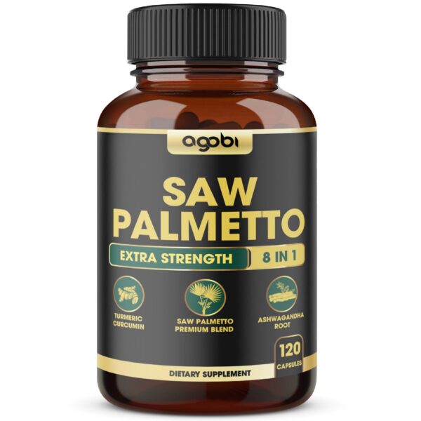 Frasco suplemento 8in1 Saw Palmetto agobi 120 cápsulas