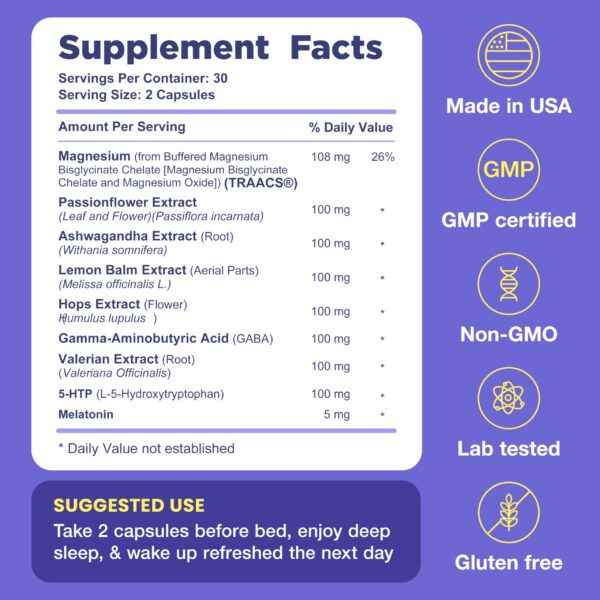 Version 1.0.0 Frasco suplemento 9-en-1 con ingredientes para sueño reparador