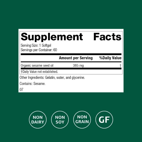 Frasco del suplemento de aceite de semilla de sésamo Standard Process