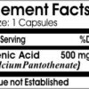 Suplemento ácido pantoténico natural 500mg cápsulas USA