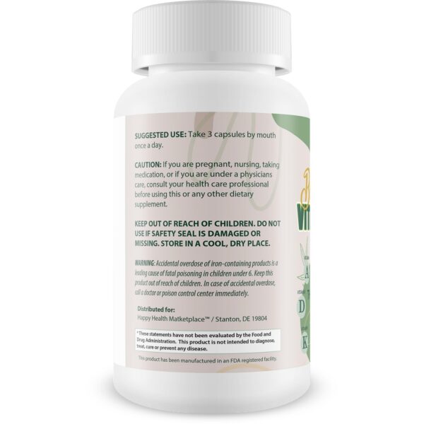 Frasco de suplemento ADK con etiqueta