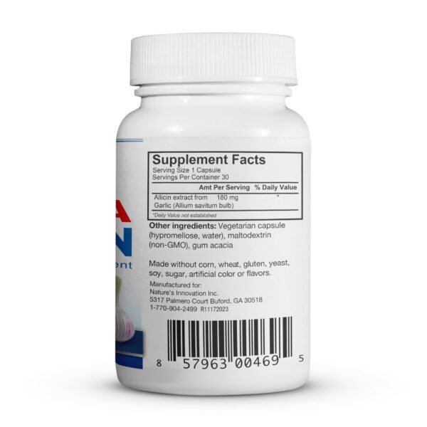 Frasco suplemento allicina estabilizada ajo BuyNaturally