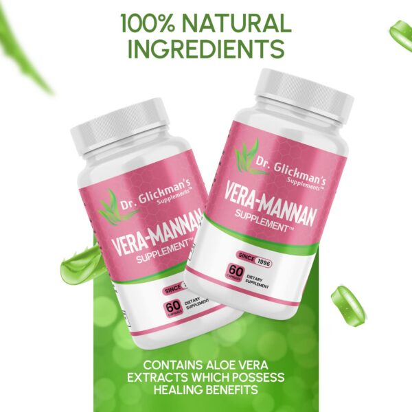 Frasco suplemento aloe vera Dr. Glickman 60 pcs