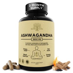 Version 1.0.0 Frasco suplemento Ashwagandha orgánica Garden of Herbz 120 cápsulas