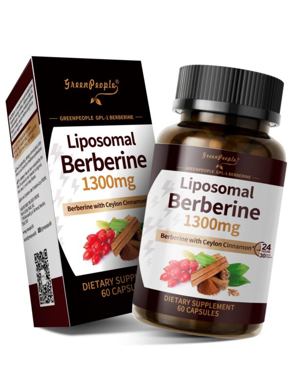 Frasco suplemento berberina liposomal 1300mg GREENPEOL