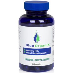 Frasco suplemento Blue Organix Berberina con Cardo Mariano 500mg