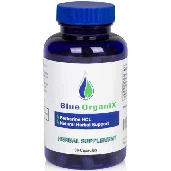 Frasco suplemento Blue Organix Berberina con Cardo Mariano 500mg