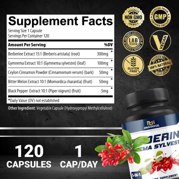 Frasco suplemento BMVINVOL 5 en 1 salud corporal