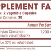 Frasco suplemento canela Ceylán antioxidante 1200mg