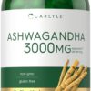 frasco suplemento Carlyle Ashwagandha 3000mg 300 cápsulas