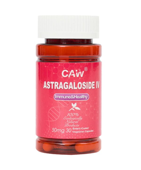 Frasco suplemento CAW Astragaloside IV 50mg 30 cápsulas