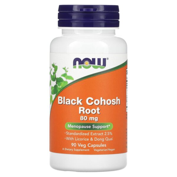 frasco suplemento Cohosh Negro NOW Foods 80 mg