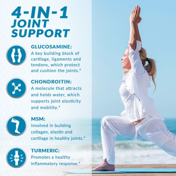 Frasco suplemento dietético VitaBreeze con cúrcuma y glucosamina