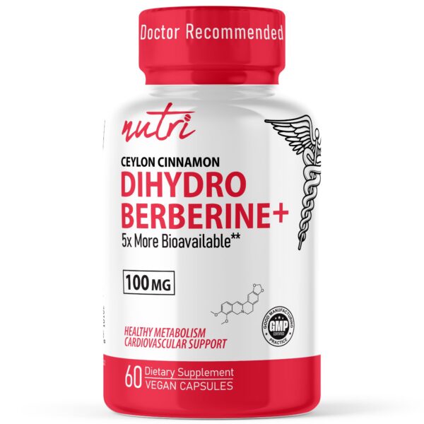 Frasco suplemento dihidroberberina Nature's Fusions 100mg 60 cápsulas