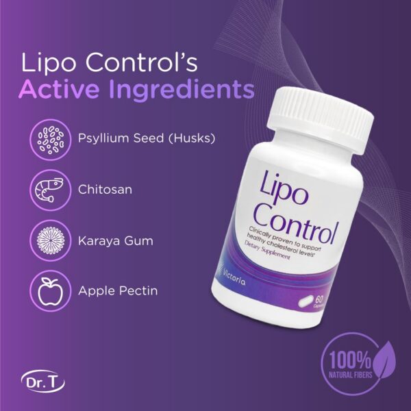 Frasco suplemento Dr. T con ingredientes naturales para colesterol