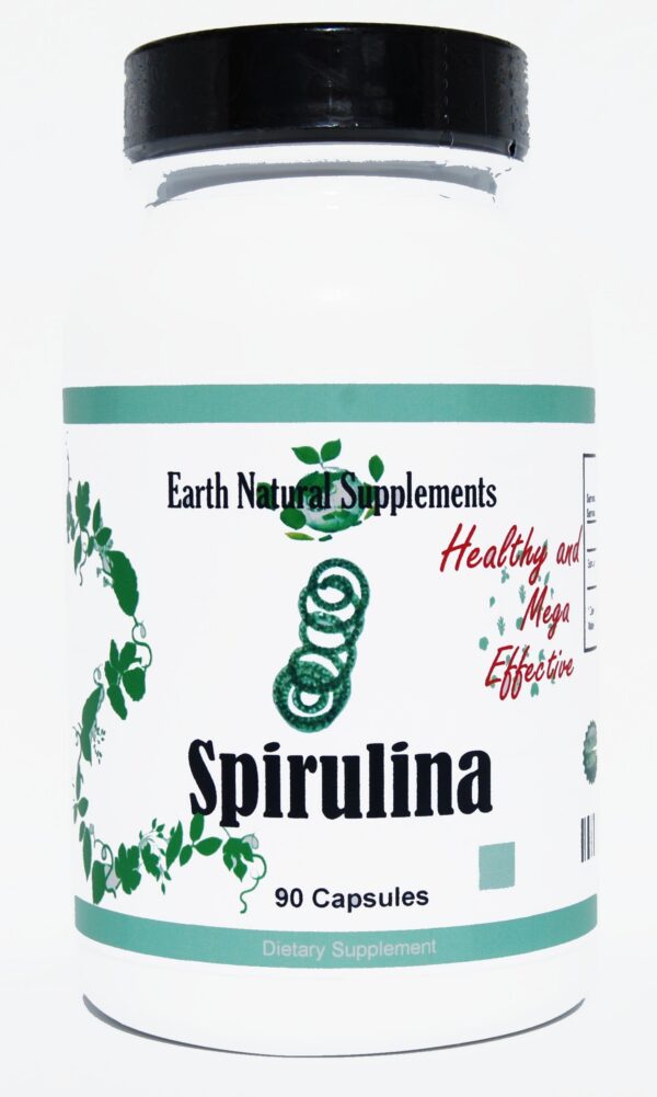frasco suplemento espirulina 1300 mg natural earth natural supplemets