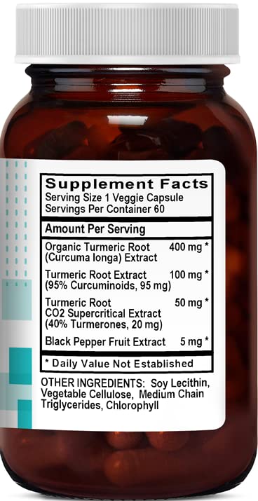 Frasco suplemento extracto cúrcuma raíz curcuminoides Kovite