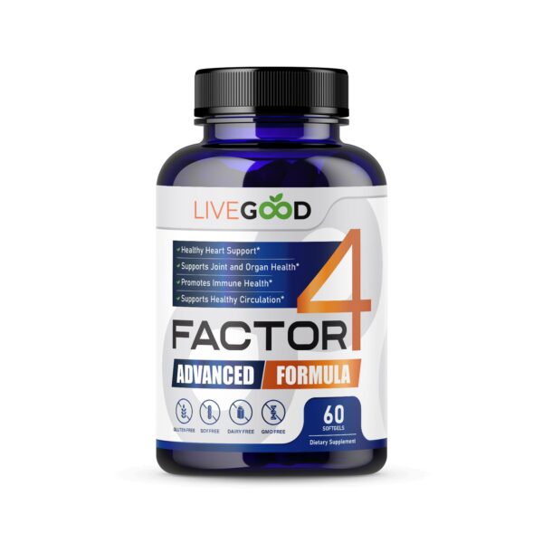 frasco suplemento Factor4 Livegood con cúrcuma y aceite de pescado