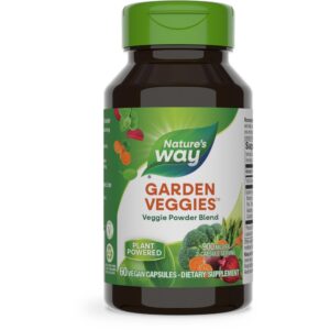 frasco suplemento garden veggies nature's way 60 capsulas