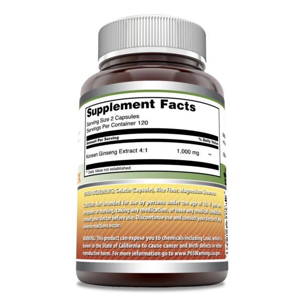 Frasco suplemento ginseng para energía Amazing Nutrition