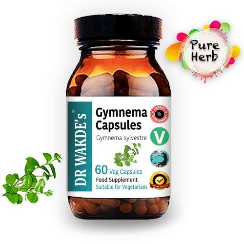 Frasco de suplemento Gymnema herbal 60 cápsulas veganas