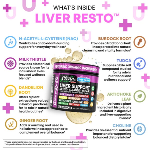 Frasco de suplemento hepático Clean Nutra