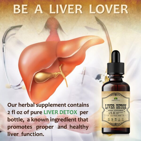 Frasco suplemento hepático HERBALICIOUS gotas líquidas fórmula rápida