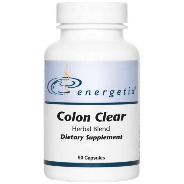 Frasco de suplemento herbal Colon Clear 90 cápsulas