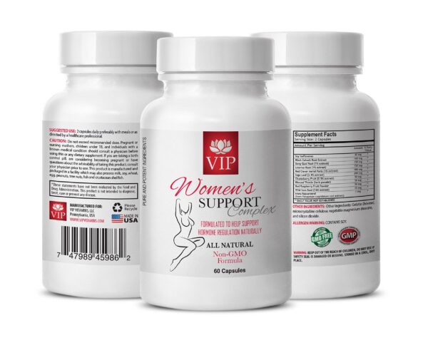 Imagen de suplemento herbal mujeres con raíz yam salvaje y salvia